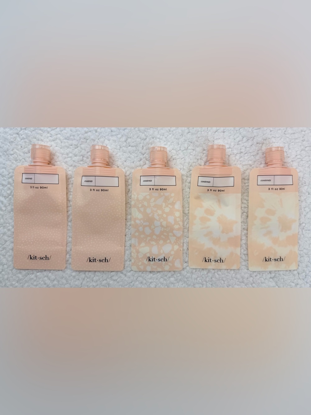 (NWOT) KITSCH • Peach & Cream 12-Piece Ultimate Travel Toiletry Container Set - Picture 5 of 6